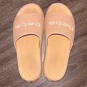 Bebe Tan Sandals Minimalist Design